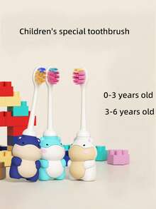 1 szt. szczoteczka do zębów dla dzieci z miękkim włosiem i kreskówkową, uroczą wydrą, szczoteczka do zębów dla niemowląt 0-3 lat, szczoteczka do zębów dla dzieci 3-6 lat, szczoteczka do zębów dostosowana do wieku, dokładne czyszczenie i usuwanie plam, szczoteczka do nauki szczoteczki dla niemowląt