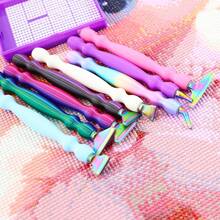 Bộ bút vẽ tranh đính đá 5D nhiều màu kèm đầu kim loại ren vít, dụng cụ trang trí móng tay và thêu chữ thập, bộ dụng cụ vẽ tranh đính đá tự làm - Nhiều màu - Xem 10