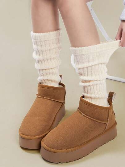 1 Pair Vertical Striped Knit Leg Warmers, Personalized Subculture Y2K Style