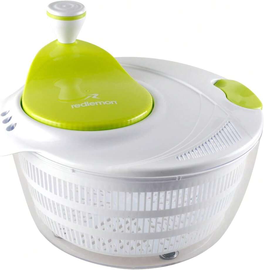 Redlemon Centrifugadora de Ensalada, Escurridora de Verdura y Secadora de Lechuga tipo Salad Spinner con Colador Integrado, Funcionamiento Giratorio, 26.5 de Diámetro, 4 Litros de Capacidad - 1 - Ver 1