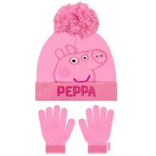 Peppa Pig Hat And Gloves Set, Girls Winter Set - Pink - View 1