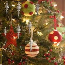 Set de 16 adornos navideños para árbol de Navidad: bolas brillantes con forma de calabaza para decorar casas de campo y fiestas navideñas. - Dorado - Ver 3