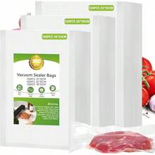 3 PCS Bolsas para Congelar Alimentos,Selladoras al Vacío de Bolsas 28CM*500CM,Tamaño Personalizado,Sin BPA,Multifuncional Bolsas al Vacio,Selladora de Bolsas Preparación de Comidas,Sous Vide,Cocinando - 300 piezas 18*25 cm + 20*30 cm + 25*35 cm - Ver 2