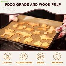 MOREDOR Pre Cut Non Stick Unbleached Baking Paper, 50 Sheets, 9x13 Inches - Suitable For Ovens, Barbecues, Air Fryers, And Steaming. Reusable Baking Paper Suitable For Most Cookies And Baking Pans. High Quality Kitchen Essentials, Steam Paper With Natural Brown Color And Heat-Resistant Paper 50PCS - Vàng 50 CÁI - Xem 5