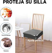 Fundas para Sillas de Comedor 4 Piezas, Cubre Sillas Comedor Impermeable, Transpirable yíbles, Elasticas y Lavables, Funda Asiento Silla Comedor para Restaurante, Hotel, Ceremonia, Banquete-Gris OGTF - gris - Ver 11