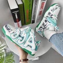 Massage, Height Increase, Deodorization, Shock Absorption High Street Men's Loafers Thick Sole Versatile Casual Shoes Hop Couple Skate Shoes - 白月 - 查看 4