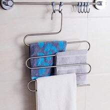 1pc Stainless Steel Multi-Layer Pants Rack, S-Shaped Towel/Scarf Drying Hanger, Clothes Organizer Hook. Made Of High-Strength Stainless Steel, Durable And Anti-Deformation. Non-Slip Surface Design Ensures Stable Hanging Without Slipping. Multi-Layer Structure Efficiently Stores Pants, Towels, Scarves And Other Clothing, Saving Space And Keeping The Wardrobe Neat And Tidy.