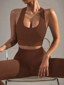 Yefecy 瑜伽健身套装无缝运动文胸和塑身高腰紧身裤