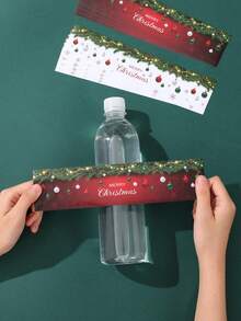 10/24Pcs Merry Christmas Water Bottle Stickers,Red And White Style Christmas Ball Water Bottle Packaging Label Stickers, Waterproof Stickers For Christmas Party Bottle Wrap Gift Stickers,Christmas Party Decor,Bottles Envelopes Gifts Tags Crafts,Christmas Decor,Festive Birthday Party Decoration Supplies,Christmas Gift,Party Favor
