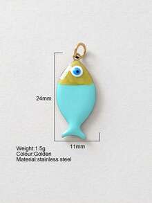 1 pieza Accesorio decorativo con forma de pez de acero inoxidable lindo, colgante DIY, para uso diario