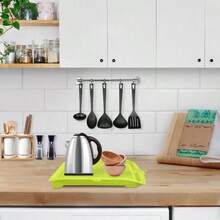 Drip Tray Plastic Worktop Dish Drainer Large Kitchen Sink Drying Rack Holder Dish Drying Mat Draining Board Mat Draining Tray Multi-Purpose Non-Slip Kitchen Heat Resistant Mat For Home White - Green - View 9