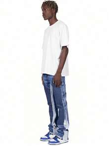 Straight Leg Washed Flare Jeans, Multi-Pocket Casual Work Pants, Versatile Personalized Micro-Flare Trousers, Emo Style