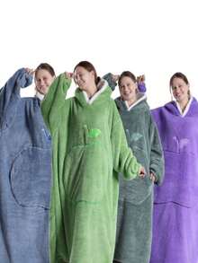 Couverture en flanelle à manches extra longues unisexe, couverture polaire pour télévision, sweat à capuche surdimensionné, pull, cadeau de Noël, vêtement d'intérieur confortable pour l'hiver - Multicolore - Voir 9