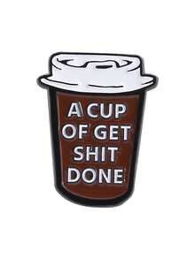 Kaffee-Kopf süße Brosche Metall Abzeichen Kleidungszubehör Anstecknadel vielseitiger Modeaccessoire, Kaffee Koffein - Verschiedenfarbig - Übersicht 13