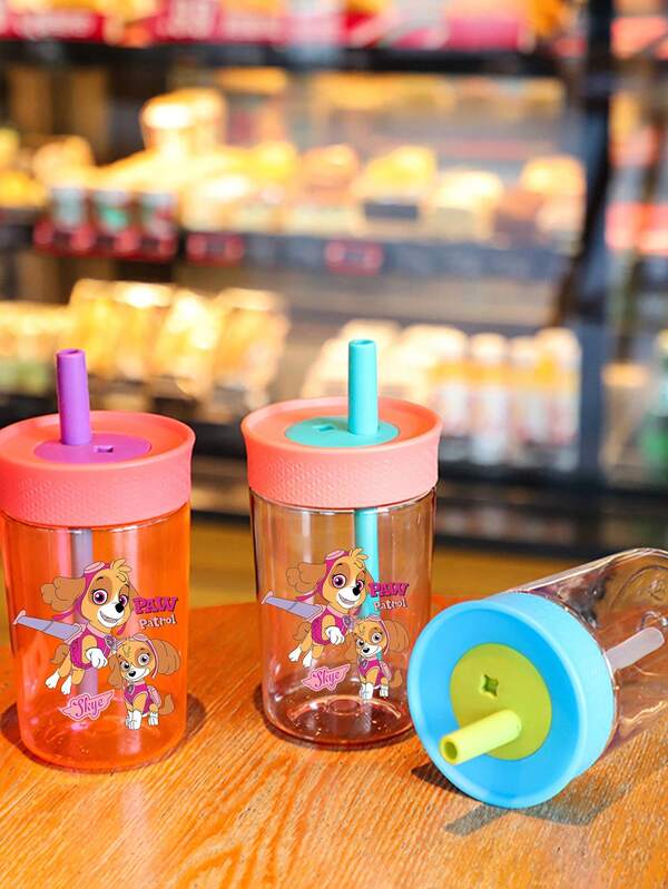 Paw Patrol 1Pc Paw Patrol350ml/12ozozParty Water Cup Water Bottle Large Capacity With Straw Portable Handle Non-Leaking Water Cup Suitable Cute Cartoon Characters Ryder Rubble Chase Skye Rocky Zuma For Birthday Party Thanksgiving Party Halloween Party Christmas Party