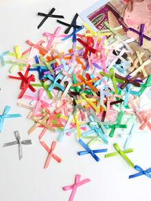 100pcs Cute Mini Ballet Style Ribbon Bows, DIY Clothing & Hair Accessories Decorations - Multicolor - View 4
