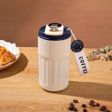 Stainless Steel Thermal Cup With Handle And Digital Temperature Gauge – 420ml - 藍白色 - 查看 2