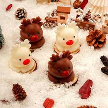 1pc Christmas Reindeer & Snowman Scented Candle, Creative Gift, Christmas Party Decor