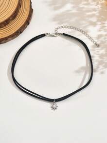 1件哥特式双层项链颈链，适合女性日常佩戴、节日、情人节礼物等场合。 - 銀色 - 查看 3