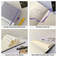 Hardcover Lined Notebook Journal For Writing, 200 Pages Leather Thick College Ruled Notebook Journal With 100GSM Paper, A5 (5.7'' X 8.4'') Daily Journal For Women Men Work Organization And School Work - 藍色 - 查看 5