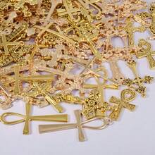 10pcs/20pcs/50pcs Retro Charms For Jewelry Making, Multiple Alloy Material Bright Gold And KC Gold Cross Mixed Pendants,Can Be Used To Make Necklaces, Bracelets, Keychain Pendants, Multiple Random Mixed Shipments - M552 - View 15