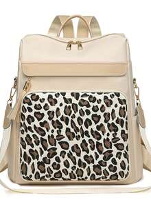 Rucsac anti-furt cu ciucuri și imprimeu leopard, poșetă pentru femei, geantă de zi la modă multifuncțională, geantă de călătorie ușoară cu mai multe buzunare, geantă de școală simplă cu capacitate mare, geantă de cărți convenabilă, pentru studenți, călătorii în vacanță, călătorii de afaceri, naveta zilnică, cumpărături, birou, întâlniri, activități în aer liber, cadou de ziua de naștere, cadou de sărbători, rucsacuri