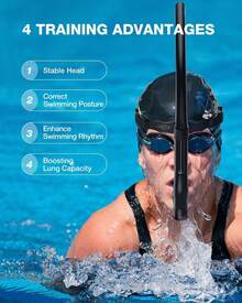 Snorkel Frontal Para NatacióN (Adulto) - VáLvula De Escape Unidireccional: Ideal Para Entrenamiento, Nadar Y Bucear - azul - Ver 9