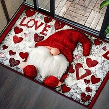 1 pieza Alfombra de Gnomo Rojo, Decoración del Día de San Valentín, Adecuada para Sala de Estar/Dormitorio/Oficina/Patio/Jardín, Acogedor y Elegante, Felpudo de Interior y Exterior, Alfombra Pequeña, Felpudo de Bienvenida, Alfombra, Felpudo Exterior, Alfombra de Cocina, Decoración del Hogar, Felpudo de Entrada, Alfombra Pequeña de Área, Almohadilla Exterior, Decoración del Hogar, Alfombra de Área, Alfombra de Jardín, Alfombra Lavable