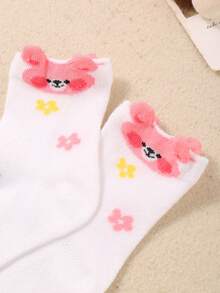 20双儿童/幼儿可爱卡通动物印花袜子 - 蝴蝶、兔子、条纹和花朵图案。独特有趣的图案，柔软透气。百搭休闲中筒袜，适合日常穿着、送礼或旅行。颜色和款式随机发货。