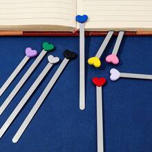 Simple And Exquisite Multi-Color Bookmark, Heart-Shaped Metal Bookmark, Reading Bookmark, Suitable For Women, Teenagers, Readers, And Book Enthusiasts As A Gift, Heart-Shaped Note, Holiday Love Gift. - One Size - View 9