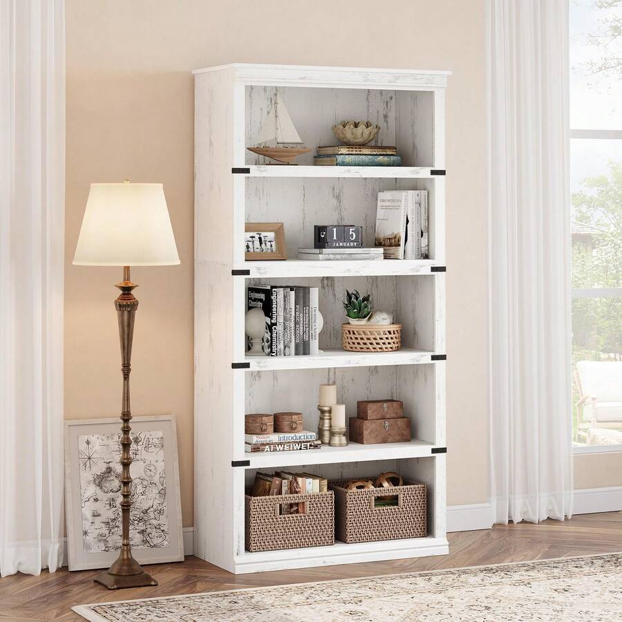 Bookcase - 67"*31" Antique White - View 1