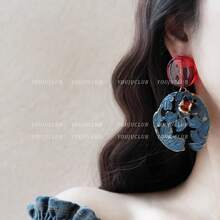 Cercei asortați în stil chinezesc vintage, cercei emailați, cercei noi la modă, potriviți pentru purtarea zilnică a femeilor