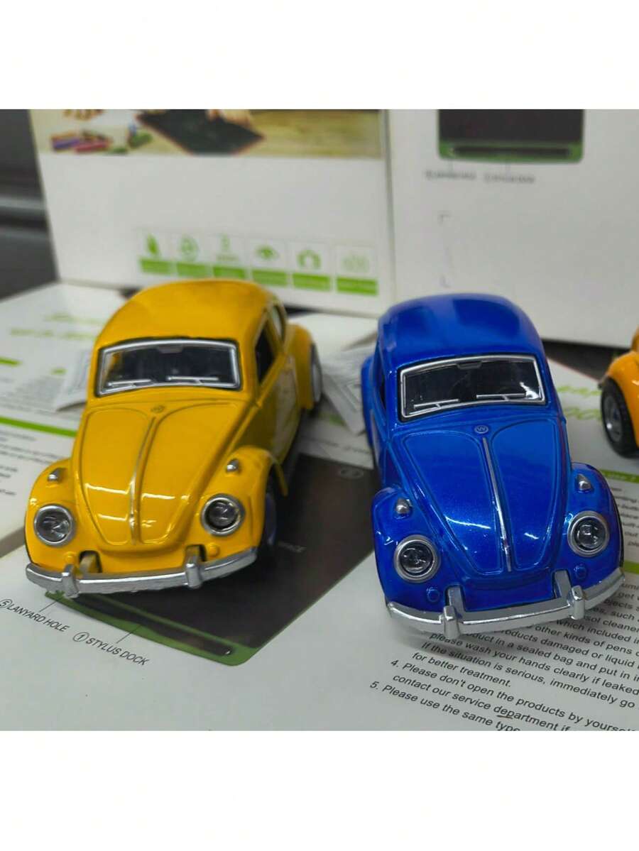 Beetle Iron Friction Metal Miniature Toy Car Team - 黃色 - 查看 1
