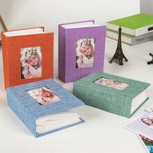 1pc 4x6 Photo Album, 100 Capacity, Linen Fabric Cover, Slip-In Pocket Style, Suitable For Wedding, Family, Vacation, Anniversary, Birthday Gifts, Anniversary Celebration, Perfect Gift - Multicolor - View 4