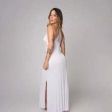 Promotion Long Lace Nightgown CM8026. - Blanco - Ver 2