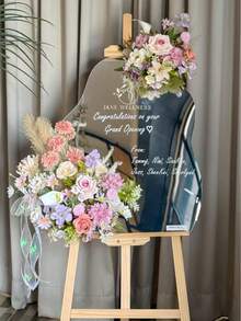 1pc 55 X 40 Cm Blank Acrylic Mirror Gold/Silver Wedding Sign, Bridal Shower Sign, Wedding Ceremony And Reception Sign, DIY Newlywed Couple Name, Wedding Date And Well Wishes, Birthday, Graduation, Summer Beach, Back To School, Room Decor - Multicolor - View 9