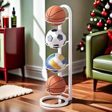 多功能白色篮球架，家用篮球收纳架 - 白色 - 查看 10