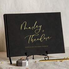 1pc Personalized Black Horizontal Wedding Guest Book, Customized Wedding Memorial Photo Album, Mr. & Mrs. Signing Book,Multi-Functional, ,Ornamental,Reusable,Exquisite,Stylish,High-Quality,Colorful,Modern,Custom,Personalized,Unique,Ideal Gifts For Him,Ideal Gifts For Her,Boyfriend,Dad,Girlfriend,Mom,Family,Friends,Tea Room,Home,Garden,Office,For Anniversaries,For Valentine's Day,For Mother's Day,For Birthdays,For Father's Day,For Graduation,For Weddings,For Housewarming,Multi-Functional, ,Ornamental,Reusable,Exquisite,Stylish,High-Quality,Colorful,Modern,Custom,Personalized,Unique,Ideal Gifts For Him,Ideal Gifts For Her,Boyfriend,Dad,Girlfriend,Mom,Family,Friends,Tea Room,Home,Garden,Office,For Anniversaries,For Valentine's Day,For Mother's Day,For Birthdays,For Father's Day,For Graduation,For Weddings,For Housewarming
