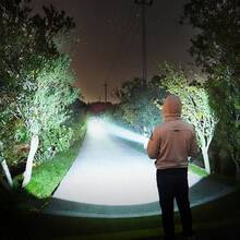 200000流明最强手电筒 5种模式 Type-C 可充电 LED 手电筒 可变焦大功率 LED 手电筒 USB 战术提灯