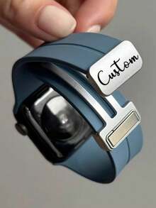 [Personalized] Custom Name Magnetic Silicone Strap Compatible With Watch Ultra 42mm 46mm 49mm Folding Buckle Type Watch Band Compatible With Watch Series 10 9 8 SE 7 6 45mm 41 40 44 42m38 Bands