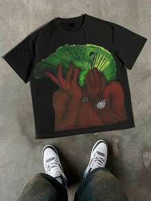 CAMISETAS DE ALGODÓN 100% CON ESTAMPADO DE PERSEGUIMIENTO DE PAPEL, DINERO, PATRÓN Y2K... Presentan un diseño juvenil y a la moda. Llegaron y son perfectos para ropa casual y estilo urbano. Son excelentes regalos para amigos y familiares. Camiseta de cerveza, camisetas divertidas, camisetas de papá, camisetas de Dios, Alien2025 - Negro - Ver 2