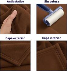 Cobija Matrimonial, Franela de Alta Calidad, Frazada Cómoda y Calientita Tejido Suave y Cálido, Manta de% Poliéster Ultrasuave, Calidad Premium (1, Gris, Matrimonial) - cafetería - Ver 8