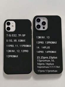 1pc Black Solid Color TPU Phone Case Compatible With IPhone 17 Pro Max, 11/12/13/14 Plus, 7/8 Plus, XR/7/8 Plus, 15 Pro Max, 17 Air, 16 Pro Max, Shockproof Protective Cover - Black - View 5