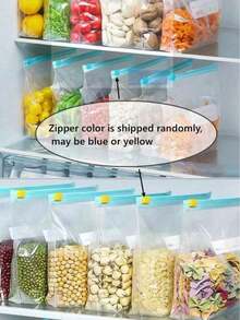 45pcs Zipper Seal Food Storage Bags, Freezer Thick Bags, Microwave , Reusable, Suitable For Organization (20pcs, 15pcs, 10pcs Available), Thickened Airtight Refrigerator Bags With Slider Zipper For Home Use - Multicolor - View 6