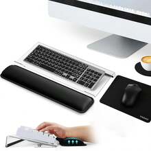 1 pieza Soporte ergonómico de teclado de acrílico, disponible en tamaños de 78 teclas y 108 teclas, esencial para trabajadores de oficina a largo plazo, diseño inclinado para una escritura cómoda, a prueba de polvo, ideal para uso doméstico y de oficina, diseño moderno para un almacenamiento fácil, bandeja para teclado, adecuado para trabajadores de oficina, programadores, redactores y aquellos que usan teclados durante períodos prolongados