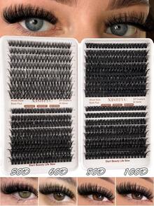 640pcs Capacity D-Curl Eyelash Curler, Large Capacity Eyelash Book, Eyelash Extension Kit (10D+20D+30D+40D+50D+60D+80D/50D+60D+80D+100D), Natural Eye Makeup, 10-16pcs Mixed Waterproof Faux Mink Hair False Eyelashes, 3D Individual Eyelash Set (124/200/270/290/300/184/448/570/560/576/640/60pcs) - DD - Xem 3