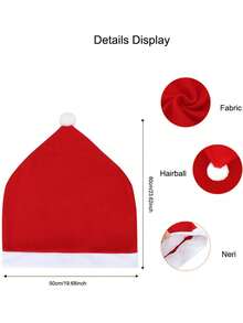 Coprisedia Cappello di Babbo Natale per decorazione di ristoranti, hotel e casa, coprisedia in velluto rosso per decorazione natalizia della sedia