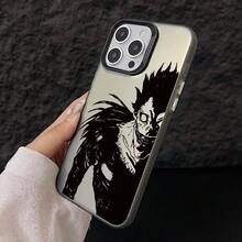 Luxury Anime  Shinigami Ryuk Phone Case Compatible With IPhone 16, 16E, 15, 14, 13, 12, 11 Pro Max, X, XR, XSMAX, 8, 7, E Plus, With A Silver Matte Hard Shell For A Refined And Creative Business - Mixed Color 1 - 查看 1
