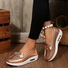 Womens Shoes Walking Flats Non Slip Dressy Occasions Driving Lightweight Flexible Comfort - 金色 - 查看 4