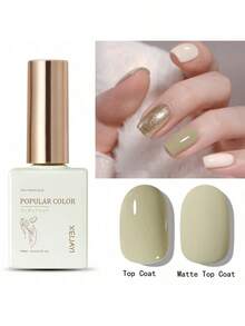 1支15ml綠色啞光啞鈦寶石凝膠甲油,可浸泡,適用於所有季節-家庭沙龍美甲diy